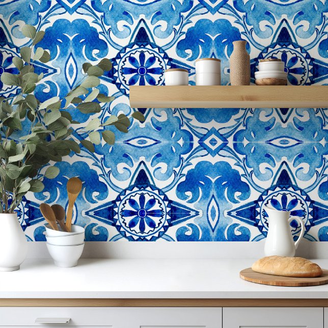 Carreau Eau bleue méditerranéenne à grande échelle (Créateur téléchargé)