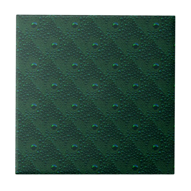 Carreau Eau sur métal vert (Devant)