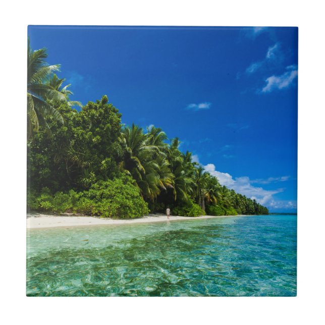 Carreau Eaux Bleues D'Une Plage Tropicale (Devant)