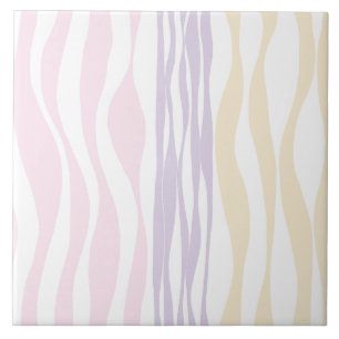 Carreau Ebb et flux - rose pastel, jaune et violet