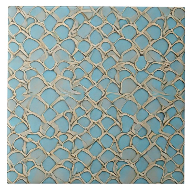 Carreau Échelle de dragon médiéval esthétique turquoise in (Devant)