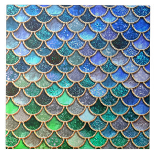 Carreau Échelles Mermaidscales de parties scintillantes d
