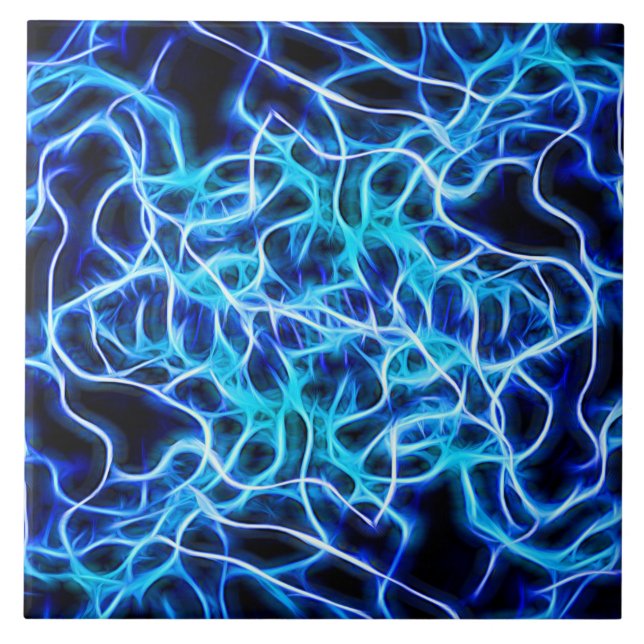 Carreau Éclair électrique néon bleu Tesla Coil (Devant)