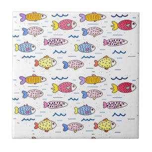 Carreau École colorée de poissons