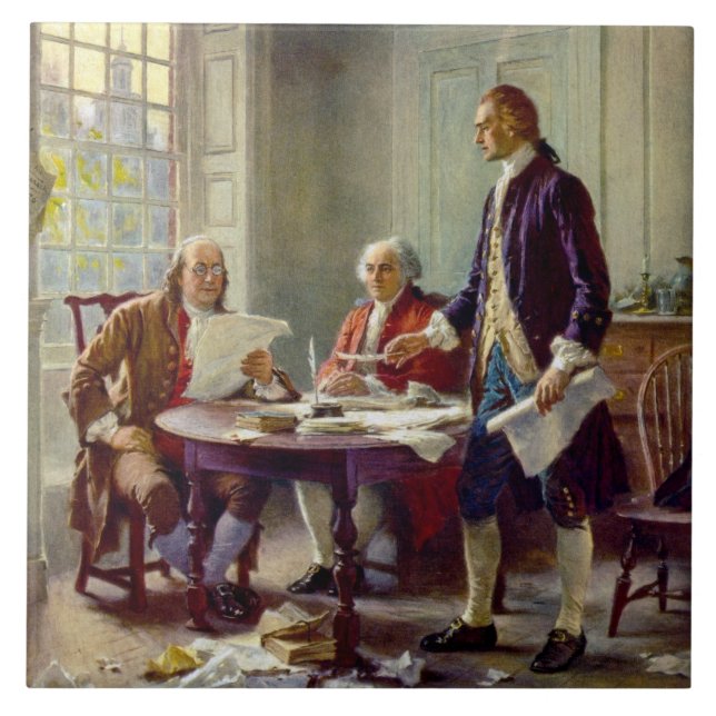 Carreau Écrire la Déclaration d'indépendance (USA) (Devant)