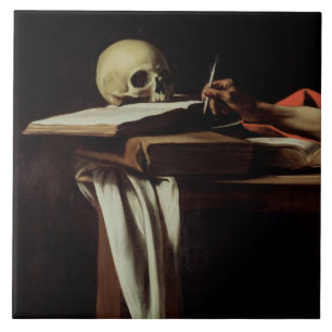Carreau Écriture de St Jerome, c.1604 (détail de 64911)