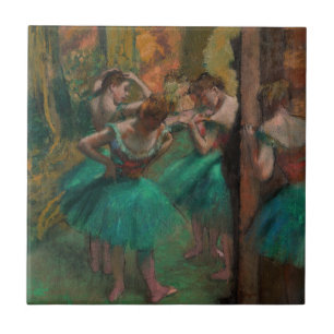 Carreau Edgar Degas - Danseurs, rose et vert