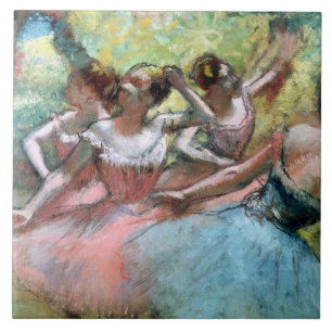 Carreau Edgar Degas   quatre ballerines sur l'étape