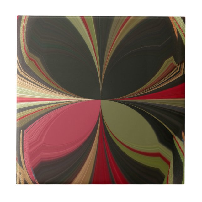 Carreau Edgy Earth Kaleidoscope Art (Devant)