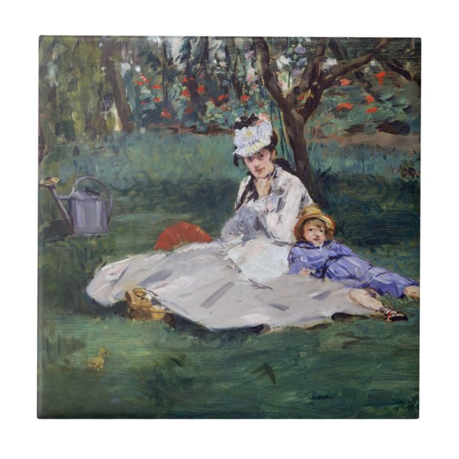 Carreau Edouard Manet - La famille Monet dans son jardin (Devant)