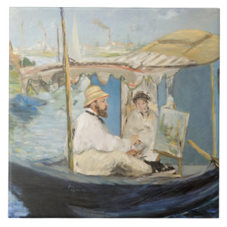 Carreau Edouard Manet - Monet Peinture sur son Studio Boat