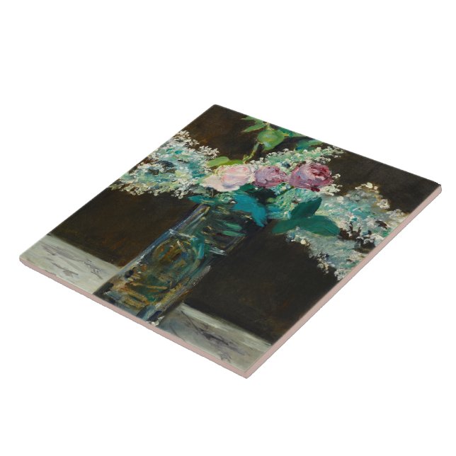Carreau Edouard Manet Vase de Lilacs blancs et Rose (Côté)