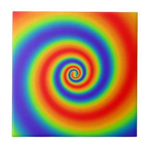 Carreau Effet de spirale coloré dégradé de couleur arc-en-