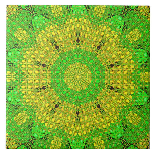 Carreau Effet de verre Mosaïque vert/jaune (Devant)
