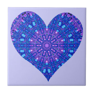Carreau Effet de verre Mosaïque violet/bleu (coeur)