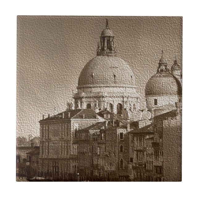 Carreau Effet Papier Sepia Venise Grand Canal (Devant)