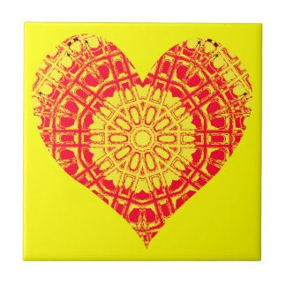 Carreau Effet verre Mosaïque Orange/Jaune (Coeur)