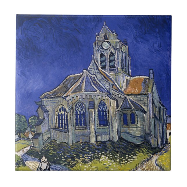 Carreau Église à Auvers par Van Gogh Peinture Art (Devant)