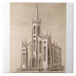 Carreau Église Saint-Nicolas de New York croquis vintage