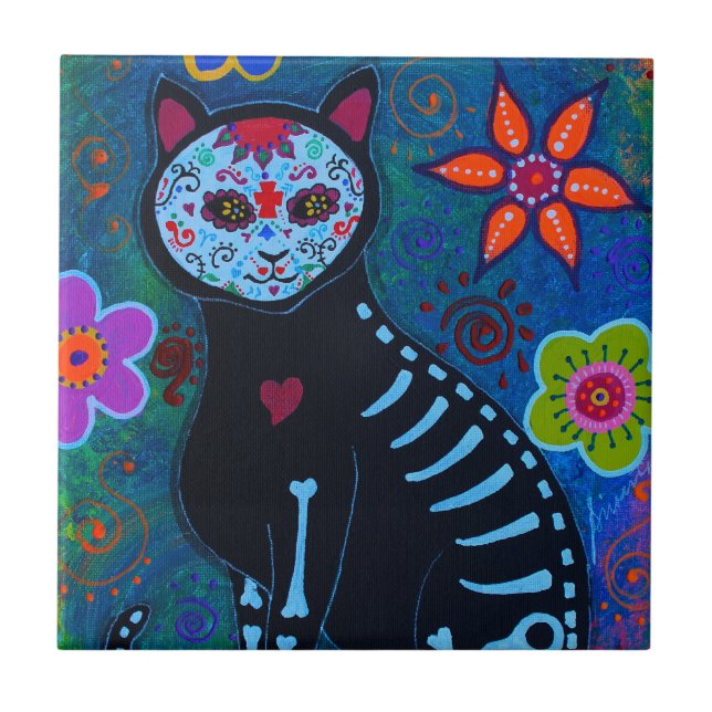 CARREAU EL GATO CAT DIA DE LOS MUERTOS (Devant)