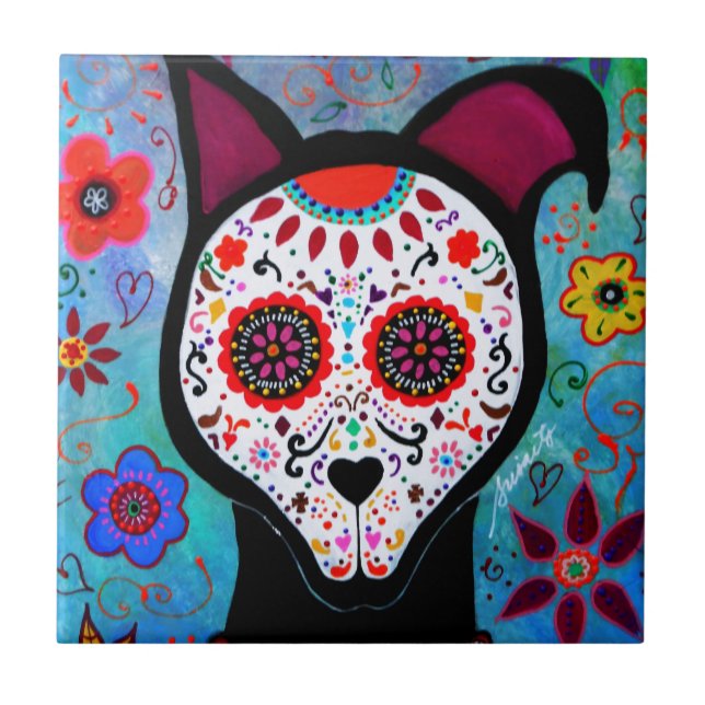 CARREAU EL PERRO DOG DIA DE LOS MUERTOS (Devant)