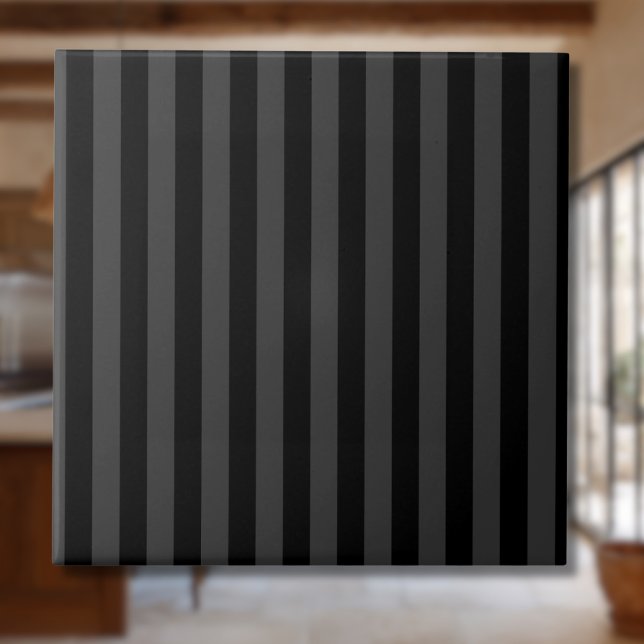 Carreau Elagnat Black & Smoky Black Vertical Stripes (Créateur téléchargé)