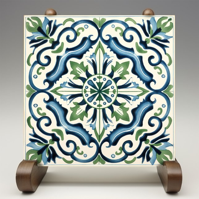 Carreau Elégance Florale Méditerranéenne Carrelage en céra (Créateur téléchargé)