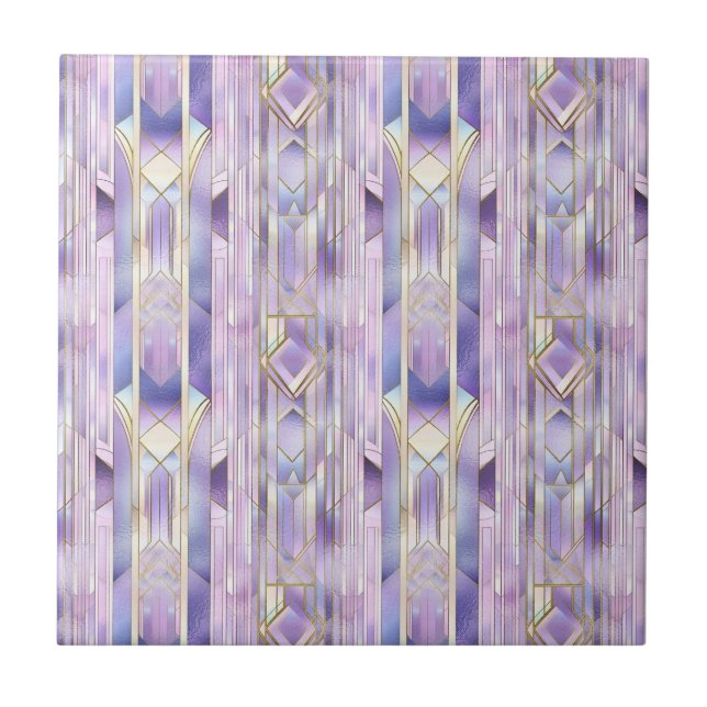 Carreau Élégance Lilac En Verre Tiré (Devant)
