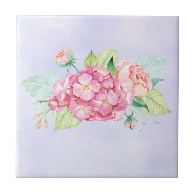 Carreau Elégant Bouquet de fleurs rose (Devant)