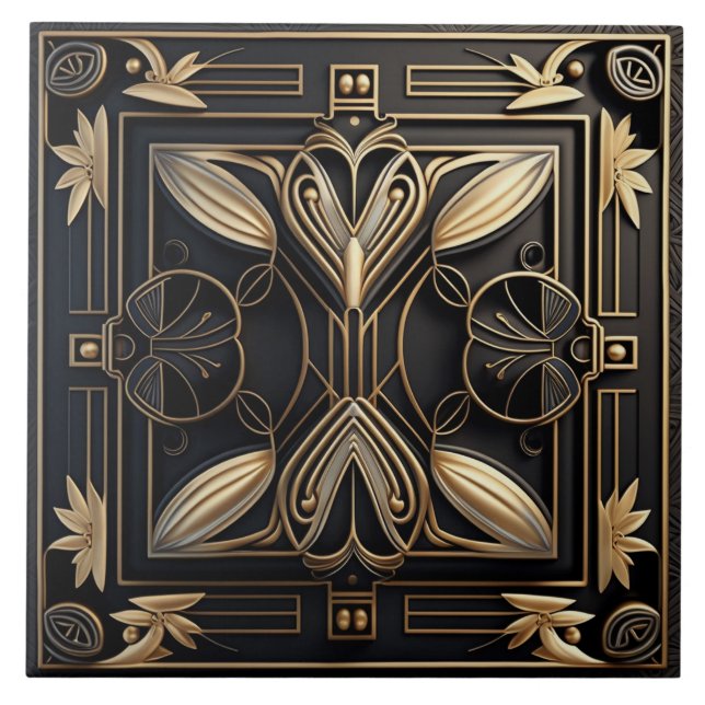 Carreau Elégant carrelage Art Déco en céramique (Devant)