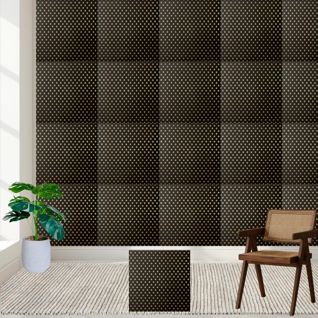 Carreau Elégant Carrelage Black et Gold Star (Elegant Black and Gold Star Tile)