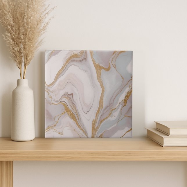 Carreau Elégant carrelage en céramique Blush & Gold Marble (Créateur téléchargé)