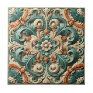 Carreau Elégant Carrelage en céramique florale symétrique