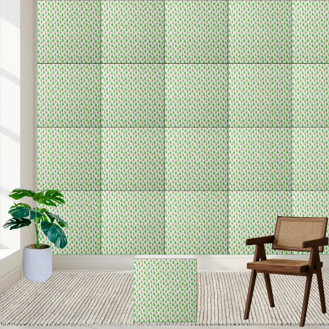 Carreau Élégant Carrelage en céramique Motif sapin de Noël (Elegant Christmas Tree Pattern Ceramic Tile)