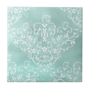 Carreau Elégant Carrelage Turquoise Damas