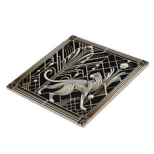 Carreau Élégant chat Art déco