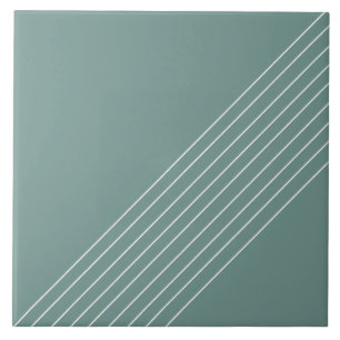 Carreau Élégant Chic Géométrique Sur Sage Green