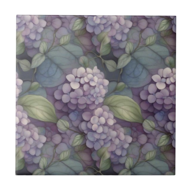 Carreau Elégant chic pourpre pourpre chic aquarelle fleuri (Devant)