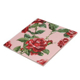 Carreau Elégant Chic Stylish Fleurs Filles Rose tendance