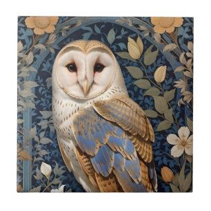 Carreau Élégant Chouette de la grange William Morris Inspi