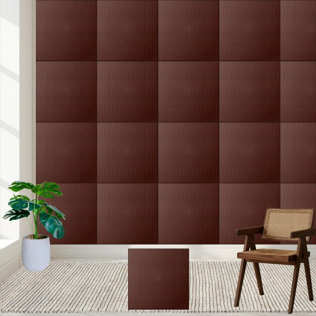 Carreau Élégant Cuir Brown foncé Texté (Elegant Dark Brown Leather Textured Ceramic Tile)