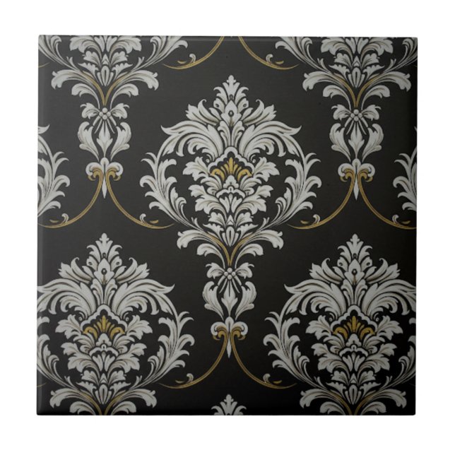 Carreau Élégant Damas baroque (Devant)