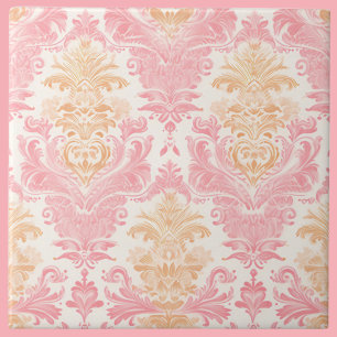 Carreau Élégant Damas rose clair