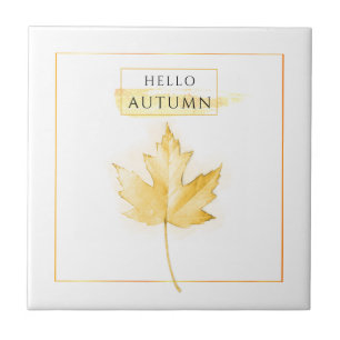 Carreau Elégant et tendance dessin de feuille d'automne do