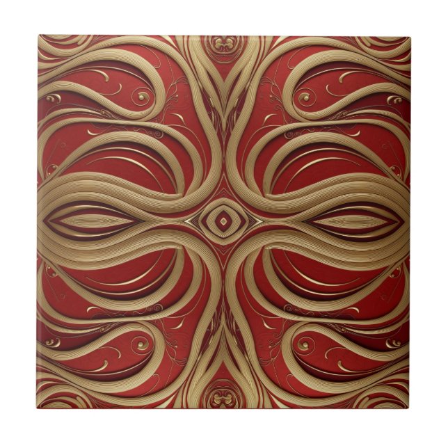 Carreau Elegant Gold Ornamental Design sur Arrière - plan  (Devant)