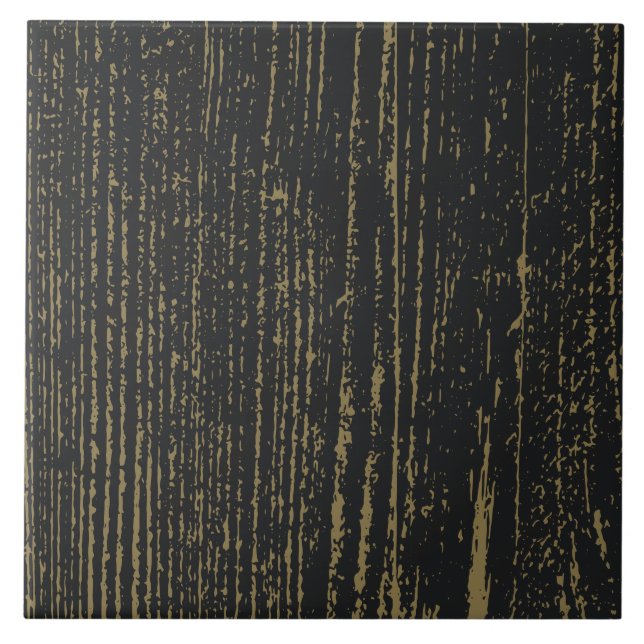 Carreau Élégant grain de bois d'or noir (Devant)