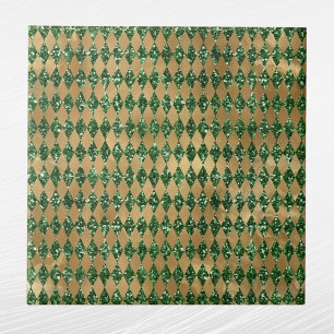 Carreau Elegant Green Gold Diamond Pattern