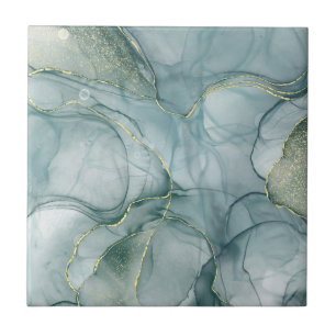 Carreau Elegant Green Marble Pattern Ceramic Tile