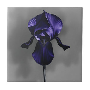 Carreau Elégant Iris Foncé Avec Gris Fumé