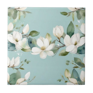 Carreau Elégant Magnolia et Garland verdoyant